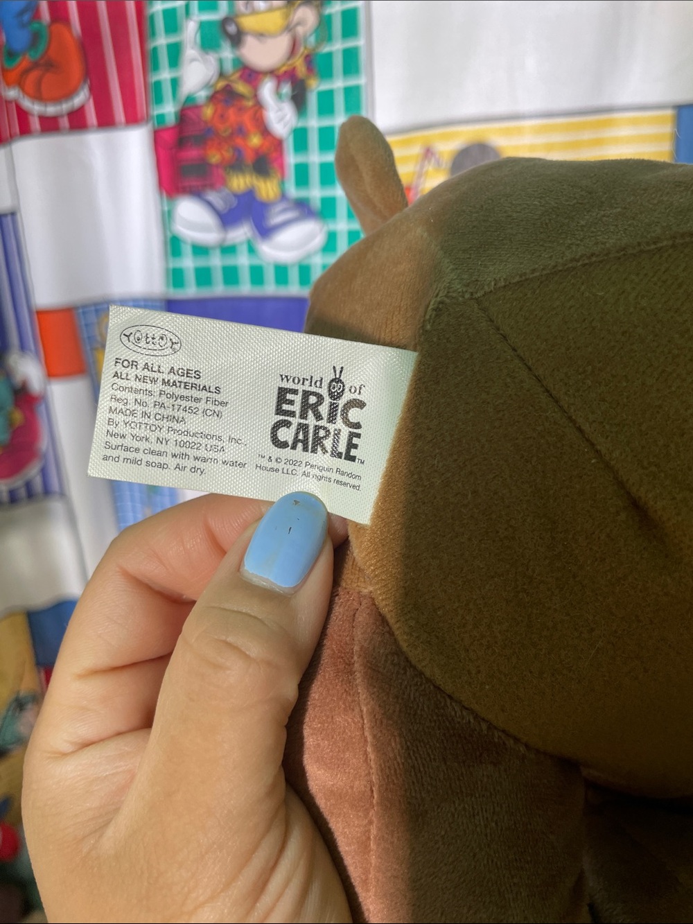 Kohls Cares Eric Carle 9" Brown Bear Blue Eye Plush What Do You See? - Picture 7 of 7